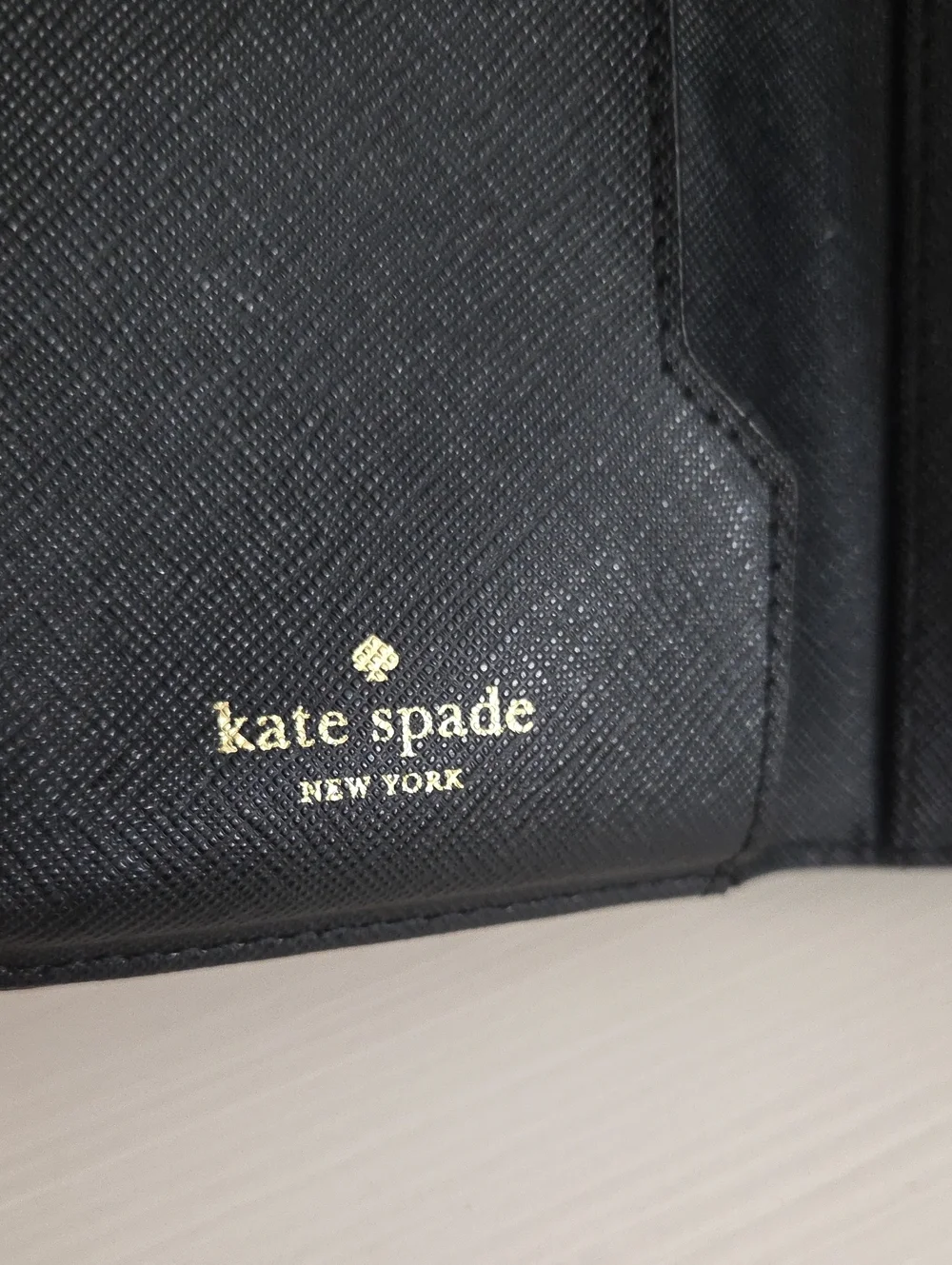 Kate Spade Black Wristlet Clutch with Gold Accent